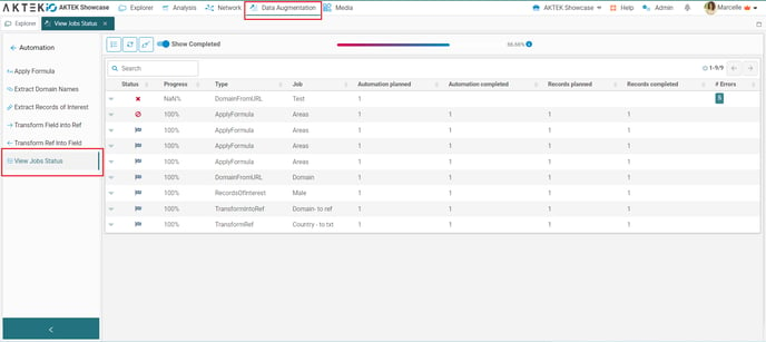 Automation-View Jobs Status 1